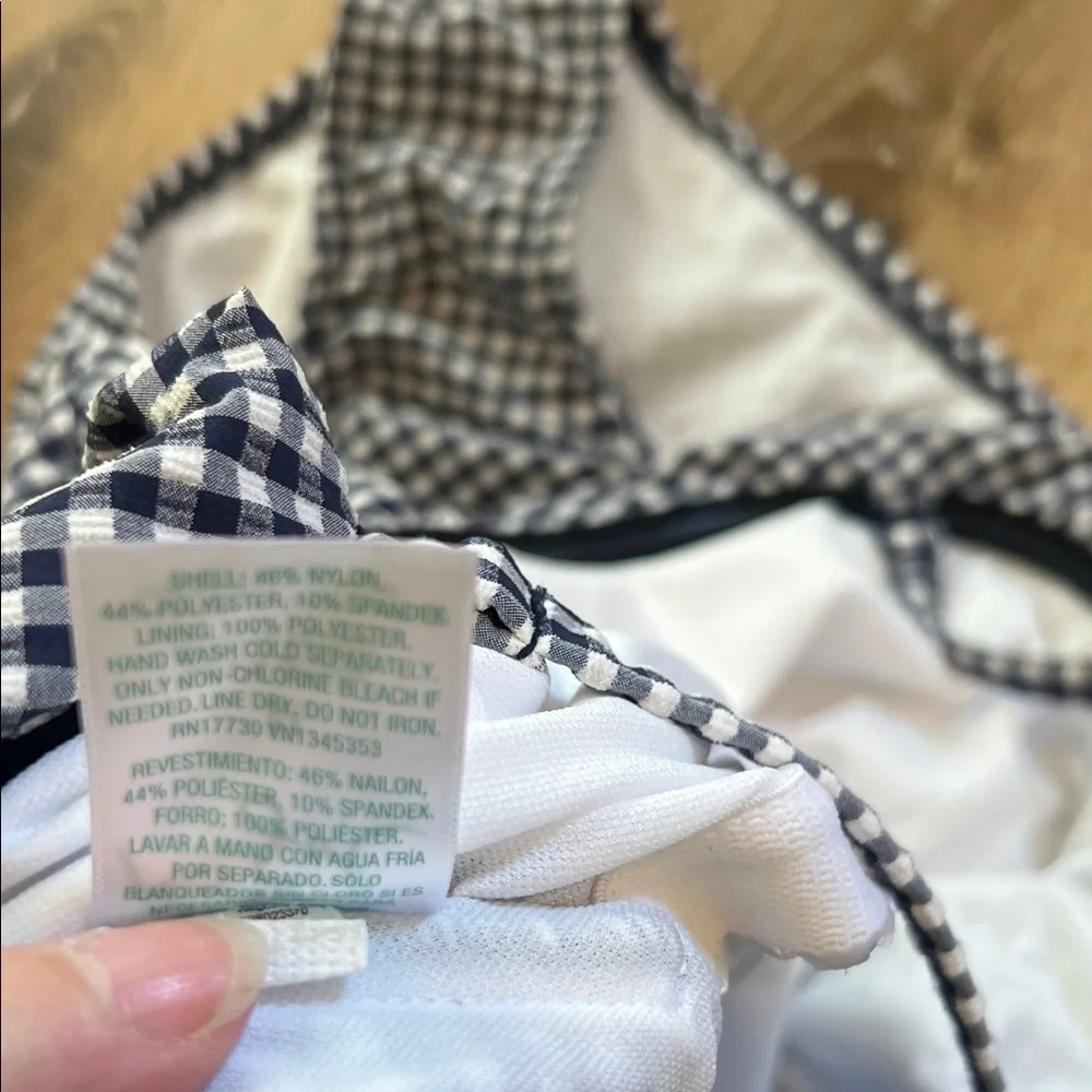 Navy and White Gingham Swimsuit Kona Sol Medium